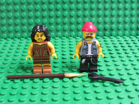 Lot 2 LEGO Collectible Minifigures Series 10 Motorcycle Mechanic Warrior Woman M