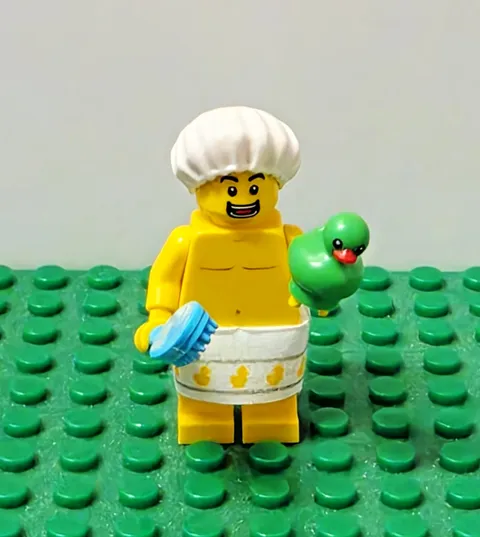 Lego Series 19 Shower Guy Minifigure 71025 Rubber Duckie Minifig