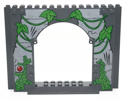 LEGO Panel 4 x 16 x 10 with Leaves Vines and Red Button Pattern 10758 6223204