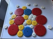 Vintage LEGO Gears Lot 30 Red Blue Yellow White  Nice Assortment