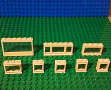 Lego Vintage Windows Lot Various Sizes With Glass In White 10 Pieces