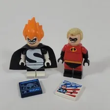 LEGO Disney Mr Incredible & Syndrome Minifigure Lot CMF Series dis013 dis014