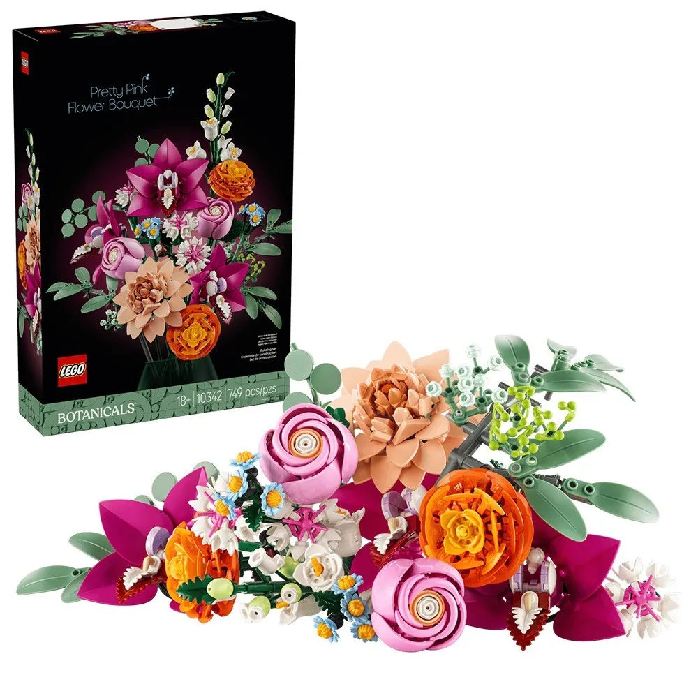 LEGO Botanicals Pretty Pink Flower Bouquet for Home Decor 