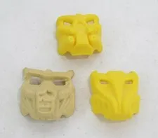 LEGO Vintage Bionicle 42042 Krana Mask Lot of 3 Bo Yo Za Yellow & Tan