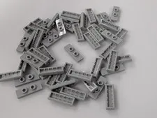 Lego x50 Light Bluish Gray Plate Modified 1 x 3 2 Studs (Double Jumper) # 34103