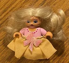 Lego Duplo Blond Hair Princess Minifigure with Skirt 4820 4826 4822