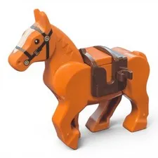 NEW LEGO Horse Dark Orange w/Saddle - Movable Neck & Hind Legs
