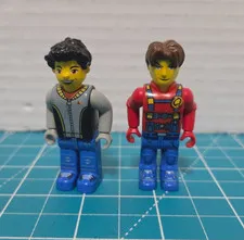 Lego - Minifigures - Jack Stone - Red Jacket Blue Overall Blue Legs Grey Sweater