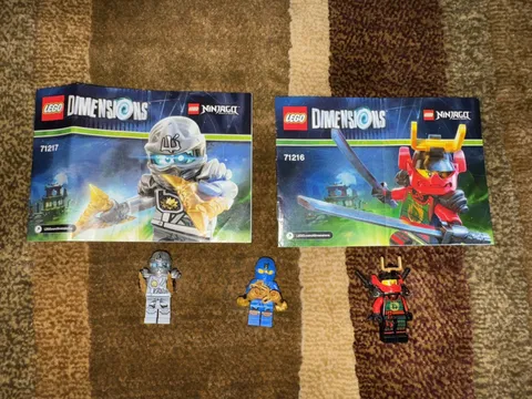 LEGO Dimensions: Jay, Zane and Nya Minifigures. No Toy Tags