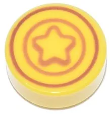 LEGO® 98138pb401 - Tile, Round 1 x 1 with Dark Orange  (Animal Crossing Bell)