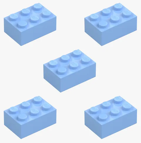 5 New LEGO Bright Light Blue 2x3 Bricks 3002 building brick block 3x2 6366706