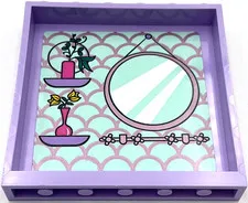 Lego New Lavender Panel 1 x 6 x 5 with Shelves Vases with Flowers Mirror Part