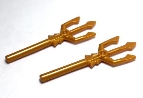 Lego - Minifigure Utensil - Lot of 2 - Gold Trident