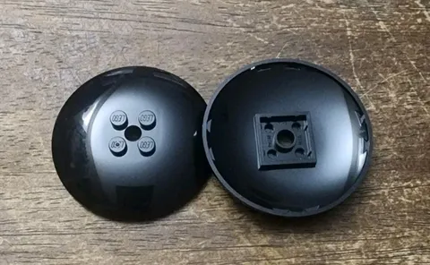 LEGO Black Dish 6 x 6 Inverted (Radar) - Solid Studs. QTY 2. Part No. 44375b.