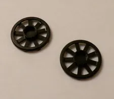 Lego x2 Black 9 Spoke Wheel Cover, 72210 (028-186)