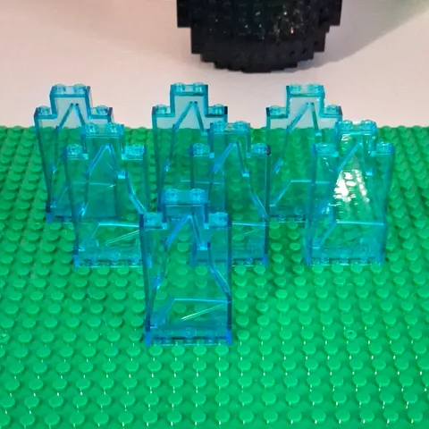 LEGO Transparent Light Blue 2x4x6 Rock Wall Panel. Lot Of 7