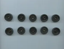 LEGO x 10 Black Wheel 24 x 12 with Pin Hole Molded Black Hard Rubber Tire