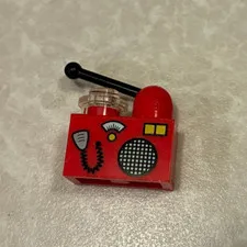 LEGO Red Brick 1 x 2 with Radio and Microphone Pattern 3004pb009
