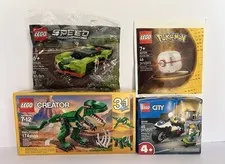 LEGO Lot 4 Fun sets! NEW and Fact. Sealed 31058  60455 30729 30434 (2 Damaged)