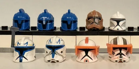 Lot Of 9 Rare LEGO Clone Trooper Helmets | Excellent Condition