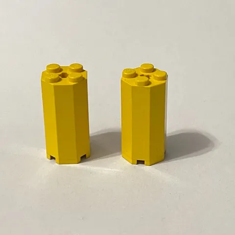 Lego 6037 Octagonal Yellow Replacement Add-on Pieces Parts Lot of 2