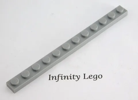 12 LEGO Light Bluish Grey Plate 1 x 12 (60479) - (12 Pieces)
