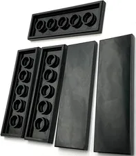 Lego 5 New Black Tiles Flat Smooth 2 x 6 Parts