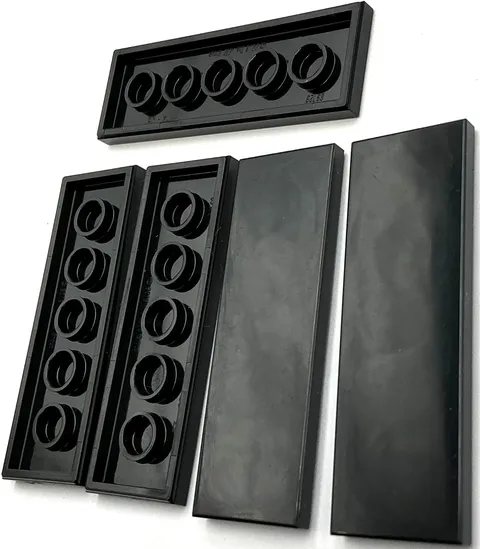 Lego 5 New Black Tiles Flat Smooth 2 x 6 Parts