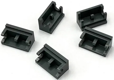 Lego 5 New Dark Bluish Gray Hinge Bricks 1 x 2 Base Parts