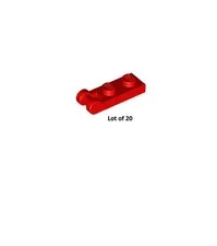 New LEGO Red Plate Modified 1 x 2 w/ Bar Handle on End 20 Piece 60478