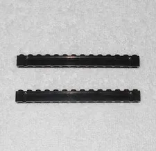 LEGO Police - (x2) Black Bricks 1 x 14 With Channel - 4217 - From 6386 1986