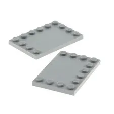 2X Lego Tile Modified 4X6 New Light Gray Studs On The Edges 4211838 6180
