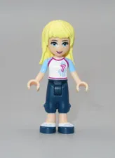 LEGO Friends Stephanie soccer jersey blond hair minifigures 41011