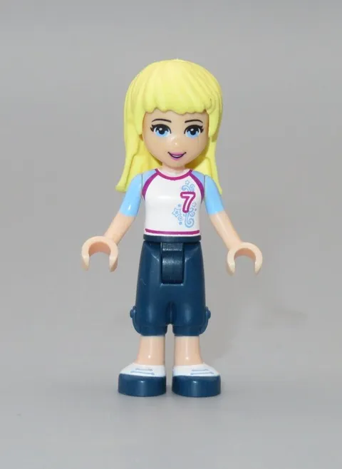 LEGO Friends Stephanie soccer jersey blond hair minifigures 41011