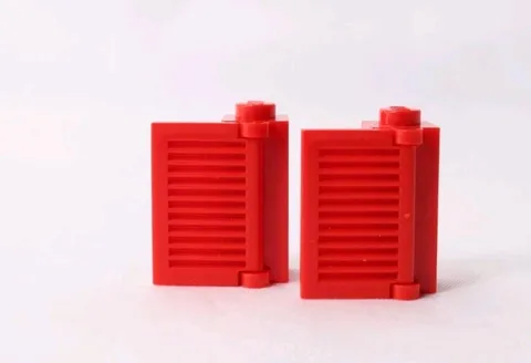 1976 LEGO Red Brick 1x1x2 Shutter Holder w/Red Shutter  Lot Of 2
