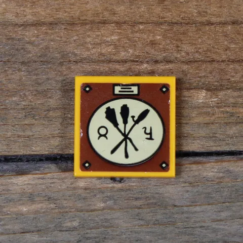 LEGO Harry Potter Tile 2 x 2 Black Crossed Brooms and Runes Pattern 3068pb1926