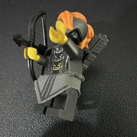 LEGO Minifigures Archer Minifigure Black/Gray w/ Bow, Quiver & Orange Hair