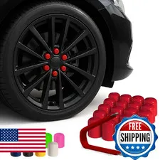 Automotivated Aftermarket Colorlugs Vinyl Lug Nut Red Fit Wheel Lug Nut Cap