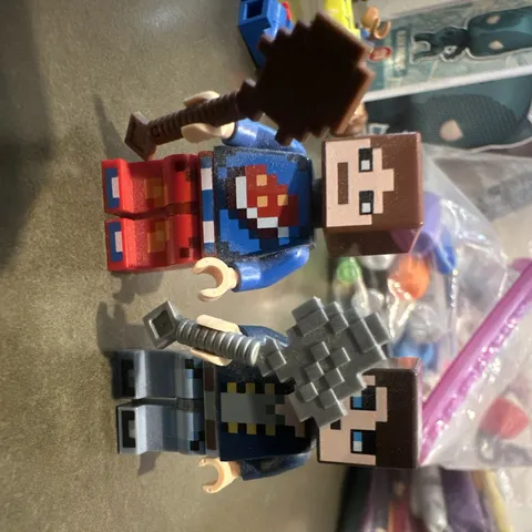 LEGO Minecraft Steve Minifigure Lot with Tools Accessories Plastic Age 6+