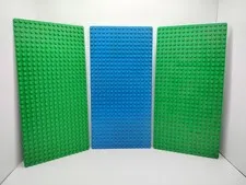LEGO 16x32 Green & Blue Baseplate Lot - 3 Classic 16 x 32 Base Plate Water Grass