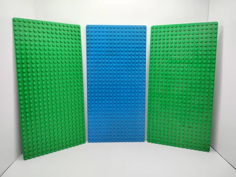 LEGO 16x32 Green & Blue Baseplate Lot - 3 Classic 16 x 32 Base Plate Water Grass