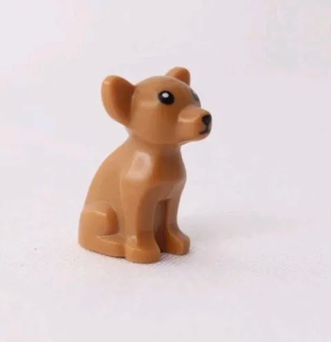 LEGO Tan Chihuahua Dog Minifigure Black Eyes Mouth Nose
