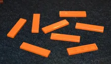 (8) 1X4 ORANGE Smooth Finishing Tile Bricks - NEW Lego Parts ~
