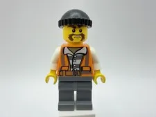 LEGO CITY Part cty0701 - City Bandit w/ handlebar mustache, black knit cap-MINT