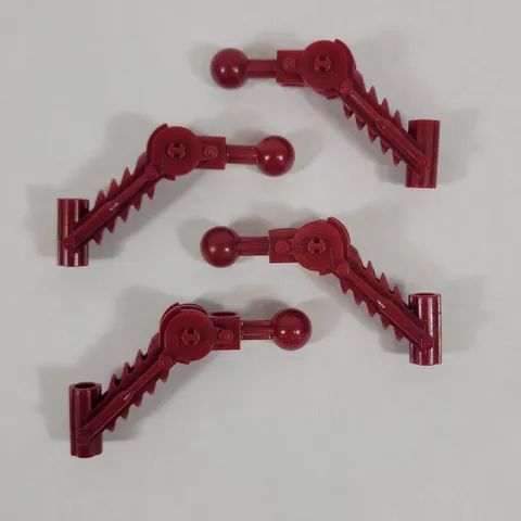 4X LEGO Bionicle DARK RED Ball Joint 5x7 Arm Dual Axle Hole Part Lot x240 32476