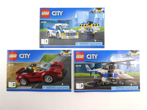 Lego CITY: HIGH SPEED CHASE Instruction Manuals 1,2,3 for Set 60138