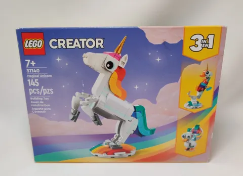 LEGO 31140 Creator 3 in 1 Magical Unicorn Seahorse Peacock Rainbow