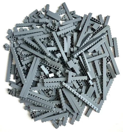 Lego Dark Bluish Gray Bulk Lot of 355pcs 1X3 1X4 1X6 1X8 etc Bricks