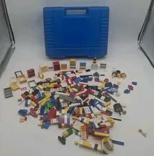 Lot of Mixed Vintage Legos with Vintage Blue Case - 