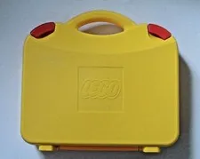 Lego Yellow & Orange Plastic Carrying Case Storage Box With Latches and Dividers